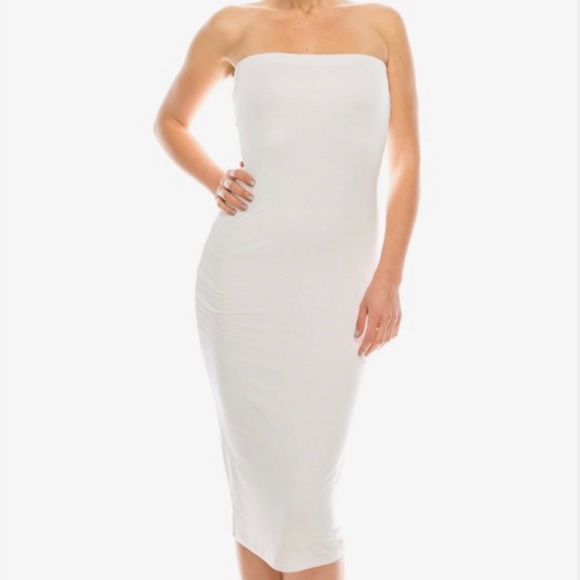 White tubetop bodycon dress - Picture 3 of 3